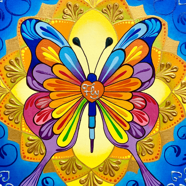 Lienzo Mariposa 30x30 (Obra Original) - Imagen 2