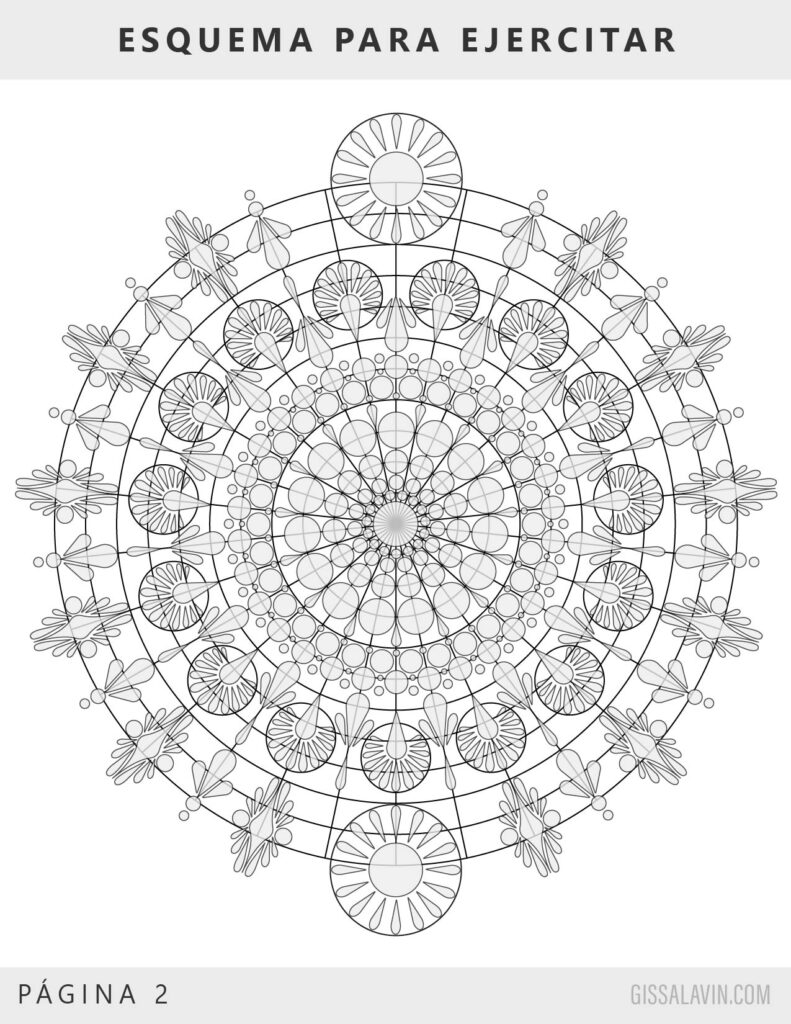 Esquema de Mandala para Practicar el Puntillismo: Diseño 1 3 Esquema Mandala 2 Recurso