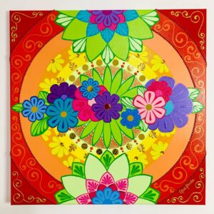 Lienzo 60x60 - Obra: Mándala Florecida